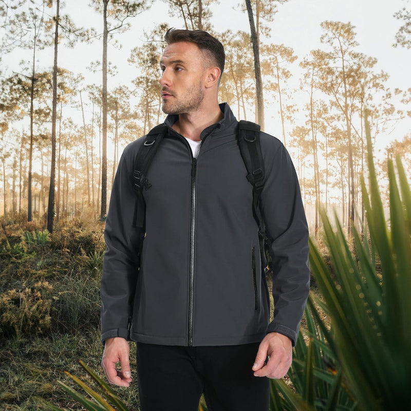 Men's Fleece-Lined Softshell Jacket, Waterproof & Windproof