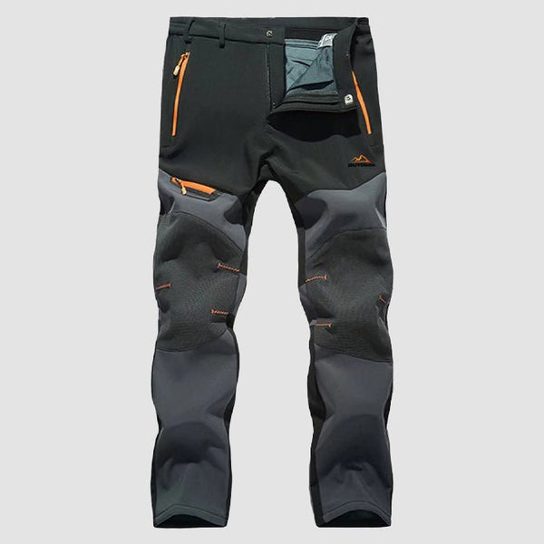 Men's Fleece-Lined Softshell Pants, Water-Resistant for Outdoors 0