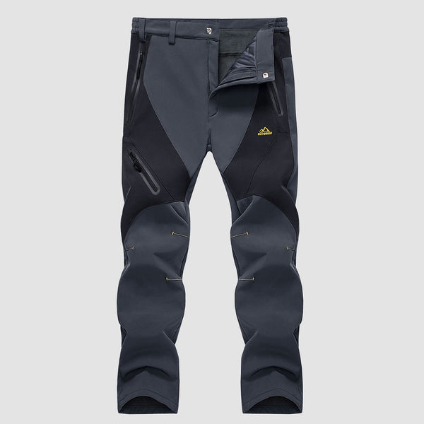 Men's Fleece-Lined Waterproof Snow Pants with Zip Pockets 0