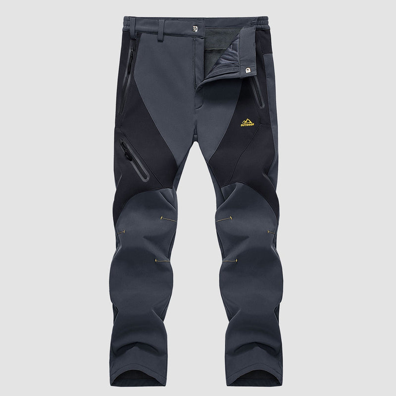 Men's Fleece-Lined Waterproof Snow Pants with Zip Pockets 0