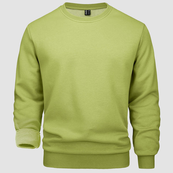 Men's Fleece Crewneck Sweatshirt - Warm Lilac Pullover 0