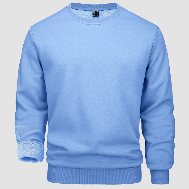 Men's Fleece Crewneck Sweatshirt - Warm Lilac Pullover 12
