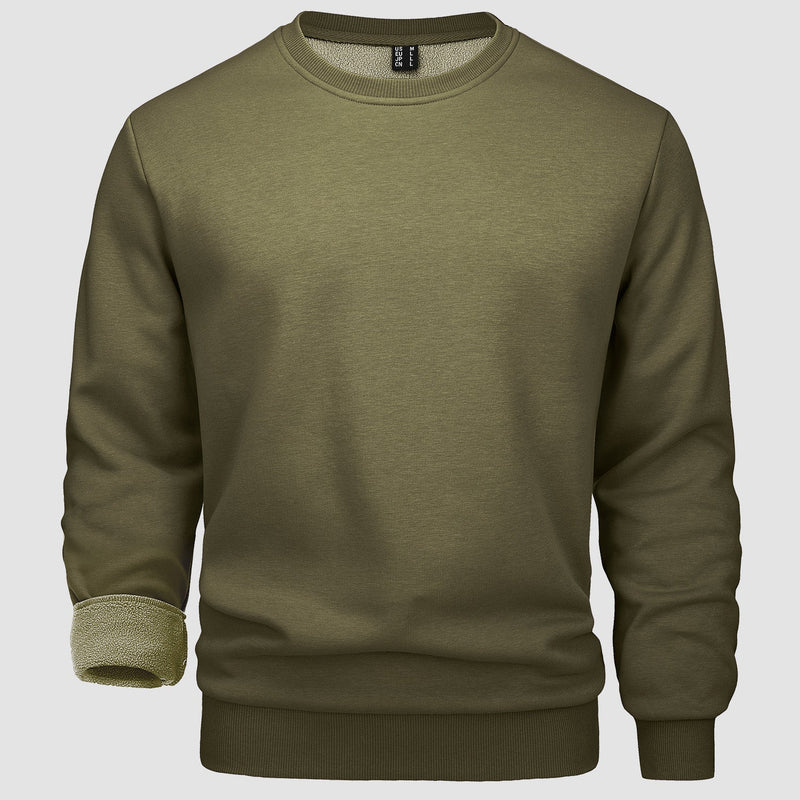 Men's Fleece Crewneck Sweatshirt - Warm Lilac Pullover 13
