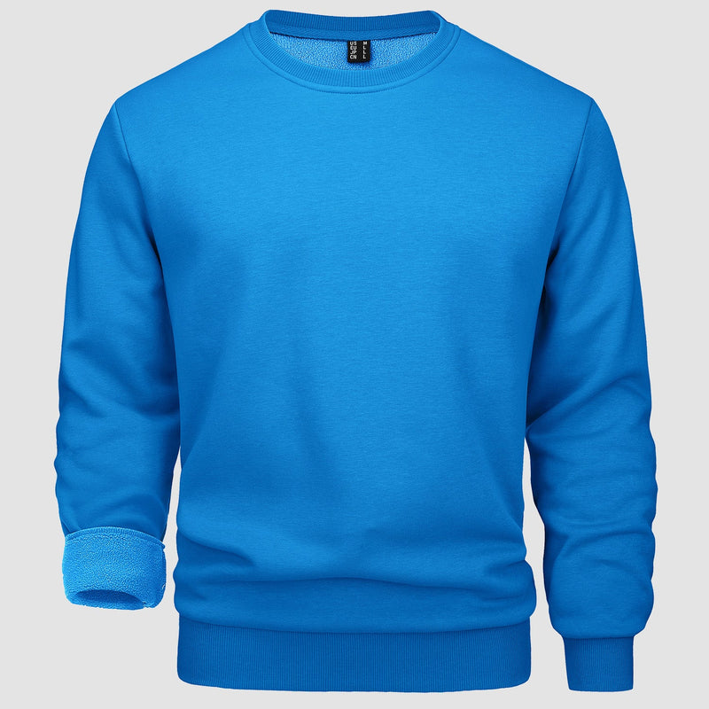 Men's Fleece Crewneck Sweatshirt - Warm Lilac Pullover 14