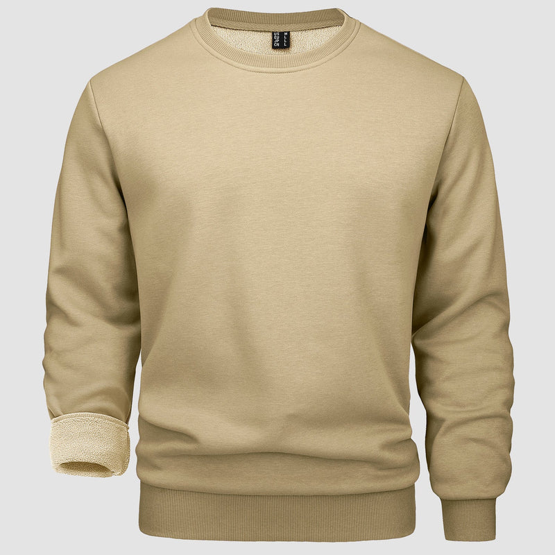 Men's Fleece Crewneck Sweatshirt - Warm Lilac Pullover 16