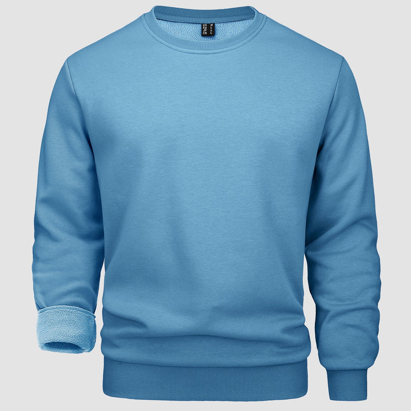 Men's Fleece Crewneck Sweatshirt - Warm Lilac Pullover 17