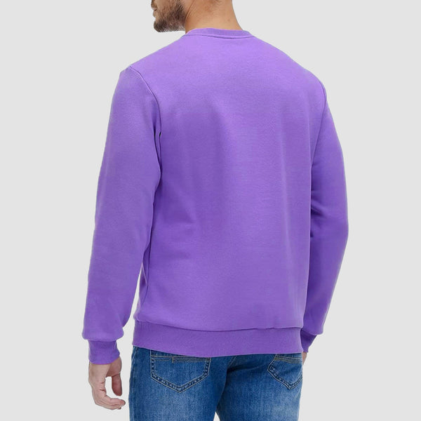 Men's Fleece Crewneck Sweatshirt - Warm Lilac Pullover 1