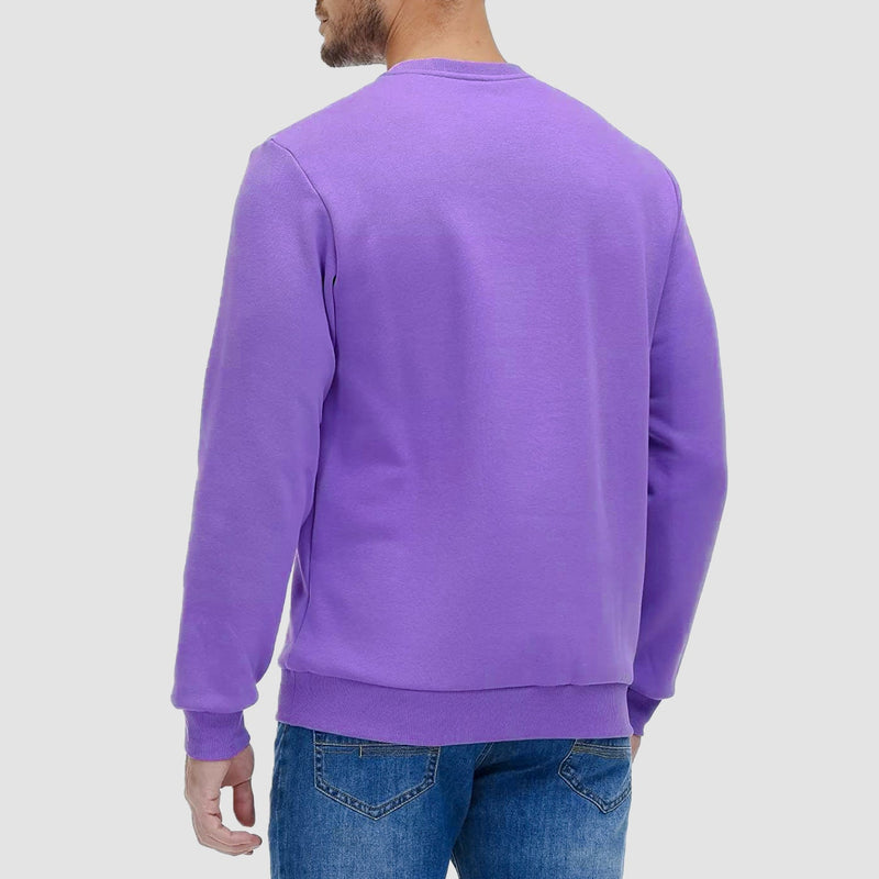 Men's Fleece Crewneck Sweatshirt - Warm Lilac Pullover 1