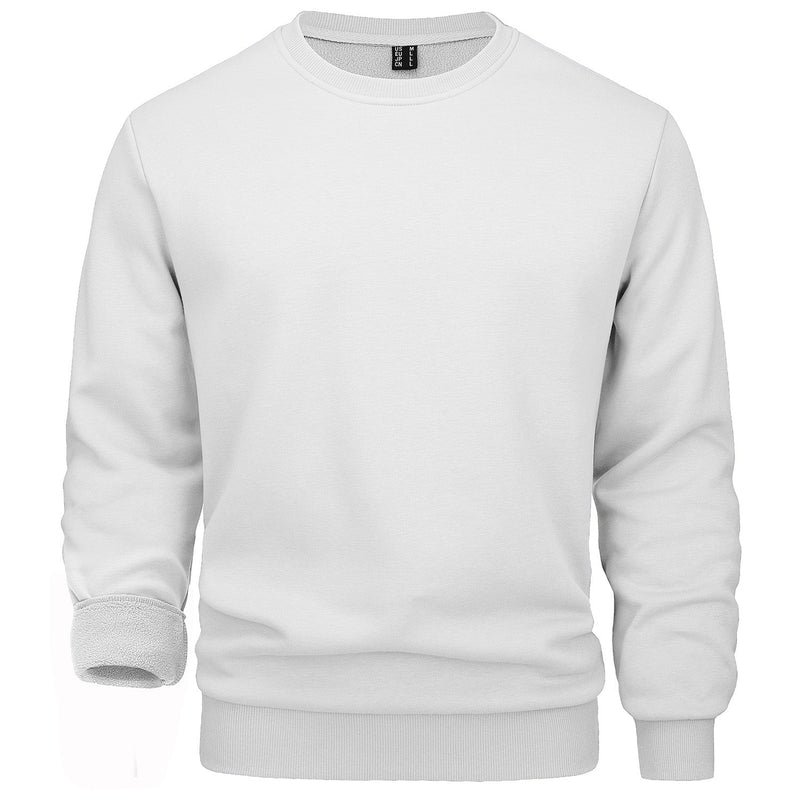 Men's Fleece Crewneck Sweatshirt - Warm Lilac Pullover 4