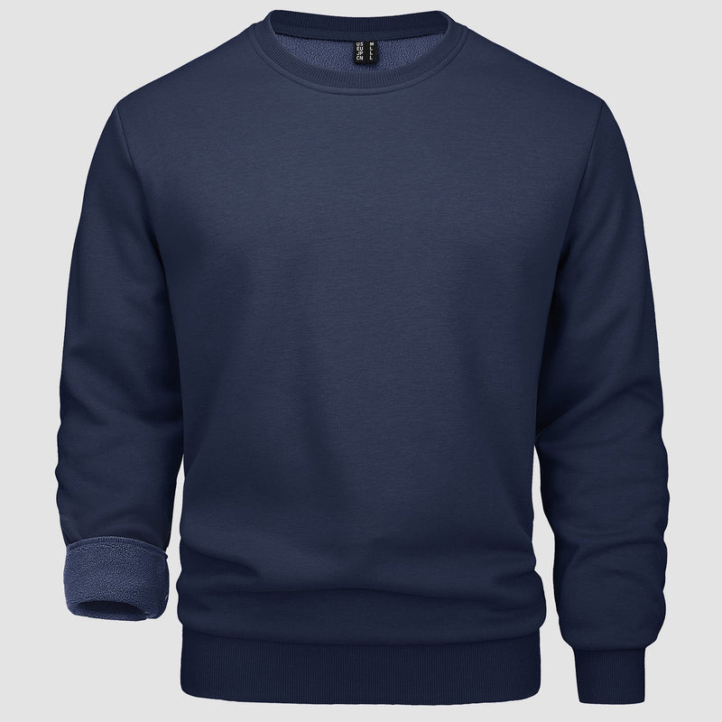Men's Fleece Crewneck Sweatshirt - Warm Lilac Pullover 5