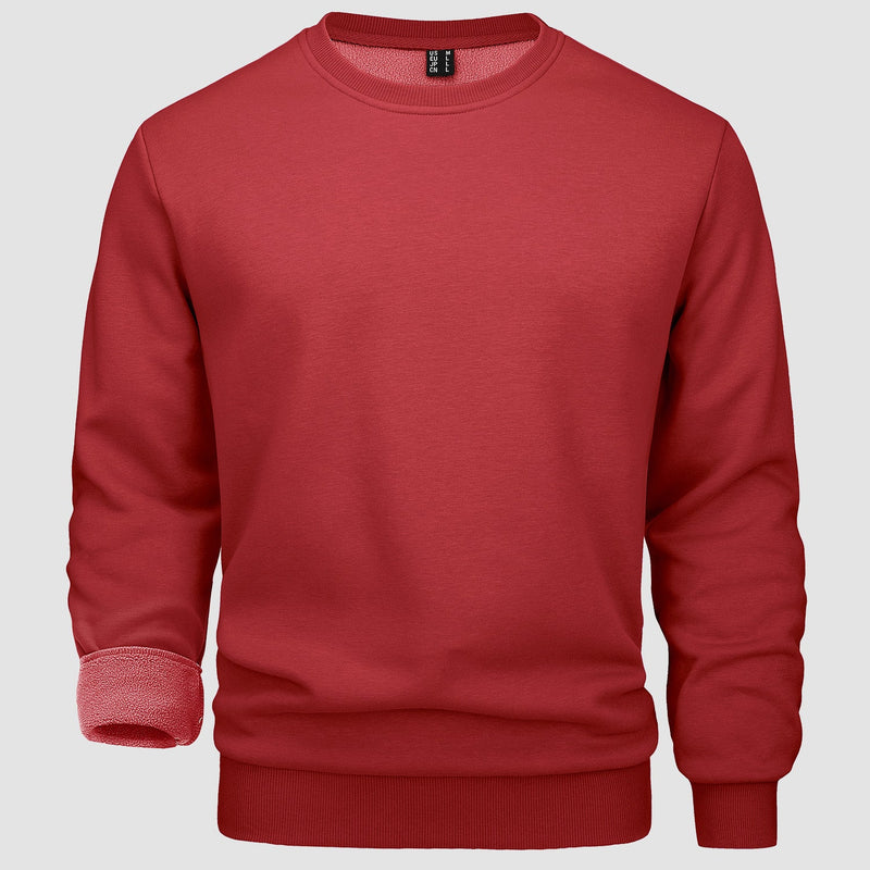 Men's Fleece Crewneck Sweatshirt - Warm Lilac Pullover 6