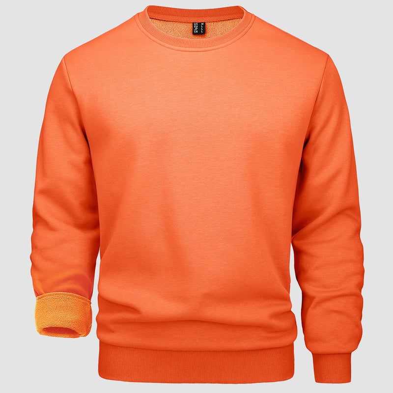 Men's Fleece Crewneck Sweatshirt - Warm Lilac Pullover 7