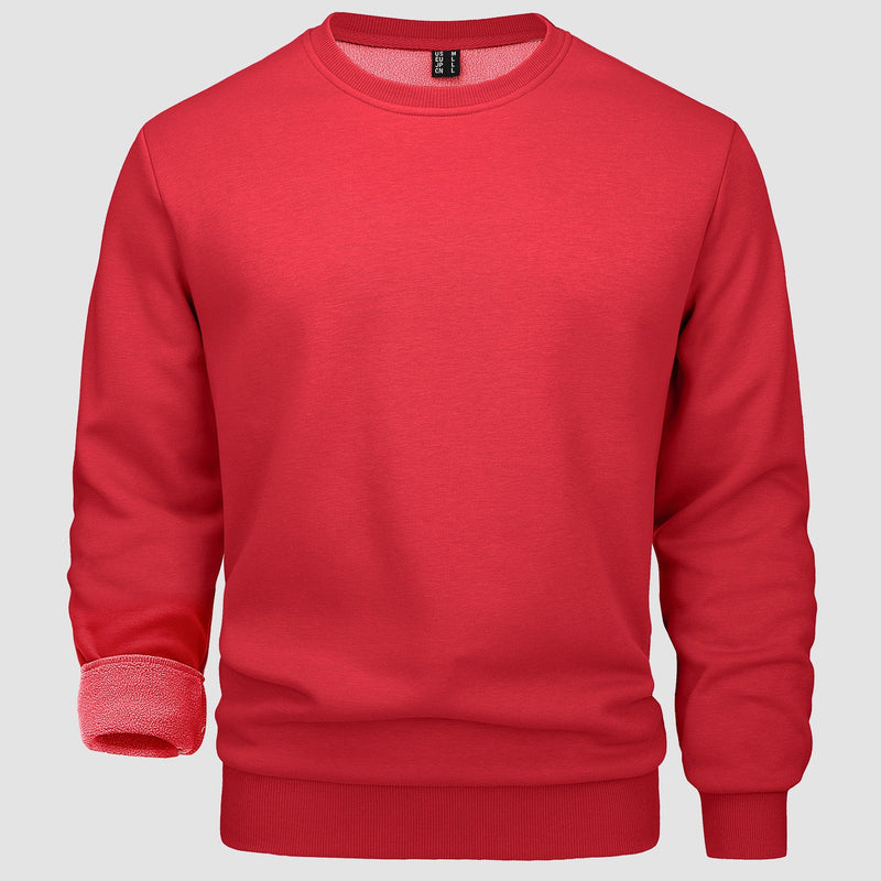 Men's Fleece Crewneck Sweatshirt - Warm Lilac Pullover 9