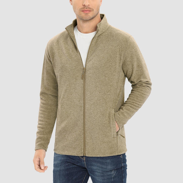 Men's Fleece Jacket Zip Up Stand Collar Coat 0