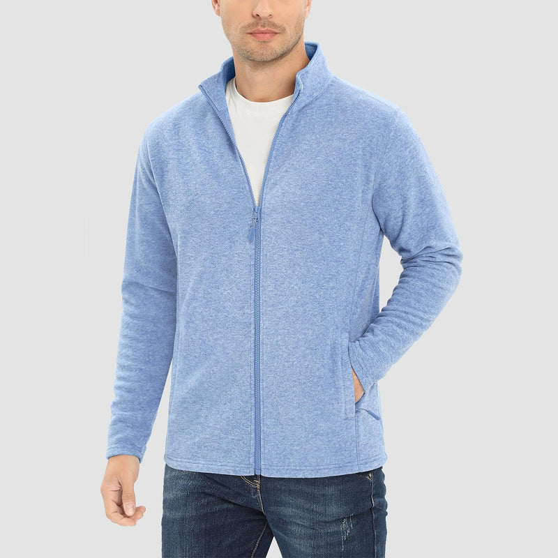 Men's Fleece Jacket Zip Up Stand Collar Coat 10