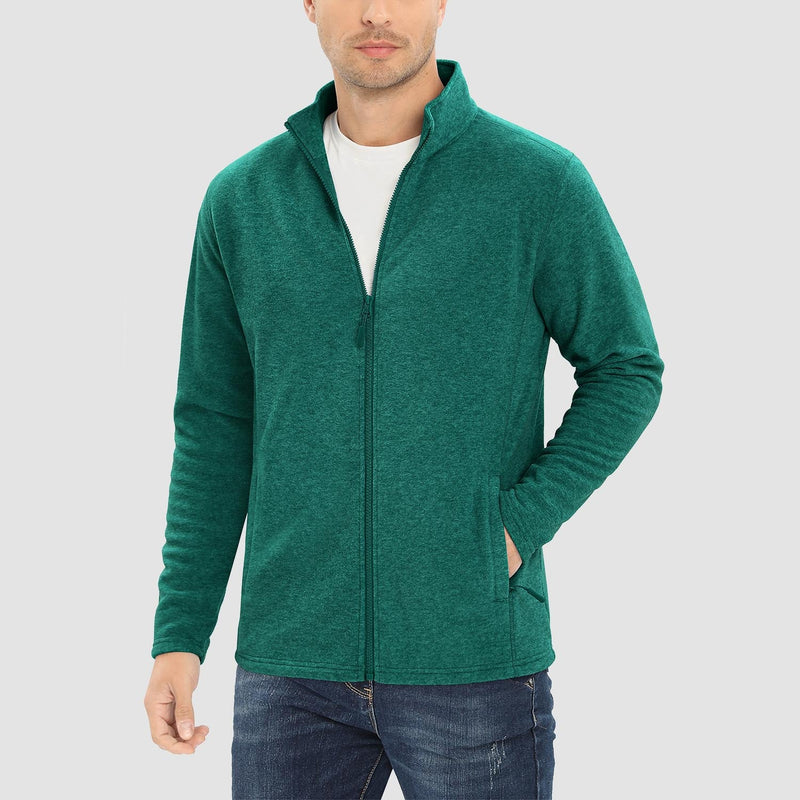 Men's Fleece Jacket Zip Up Stand Collar Coat 11