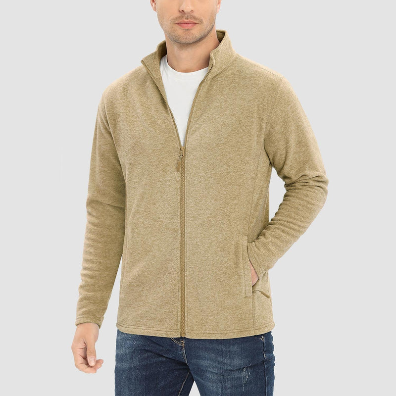 Men's Fleece Jacket Zip Up Stand Collar Coat 12