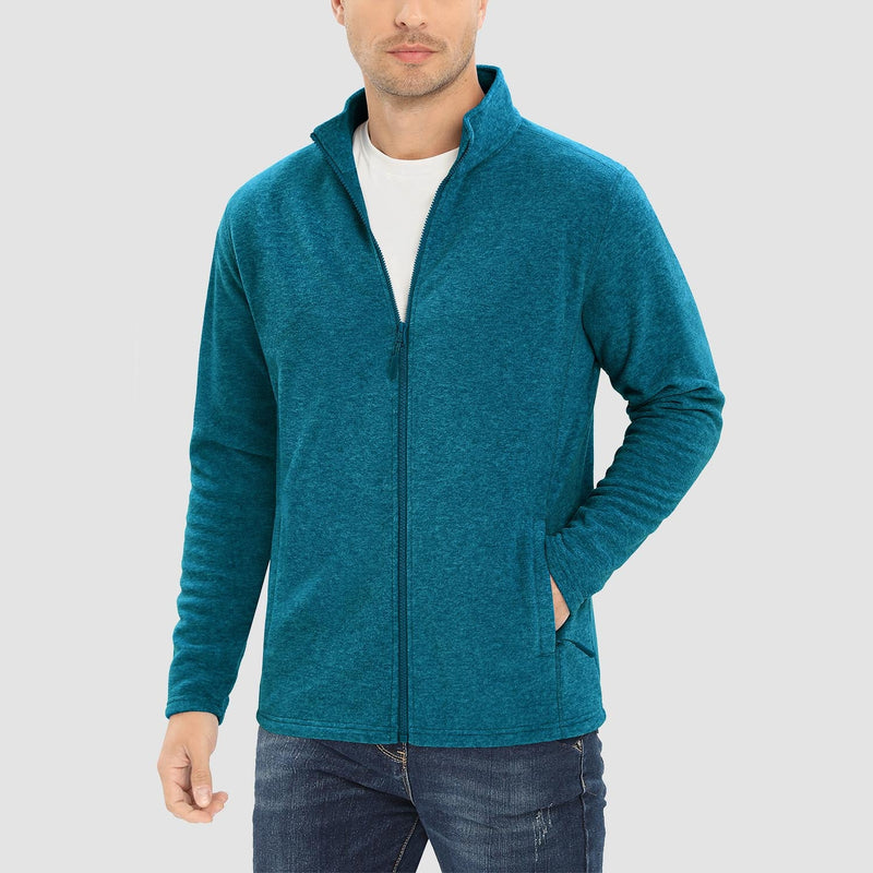 Men's Fleece Jacket Zip Up Stand Collar Coat 13