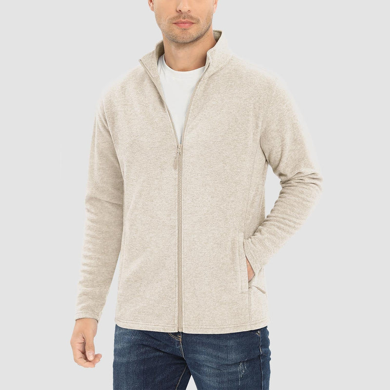 Men's Fleece Jacket Zip Up Stand Collar Coat 14