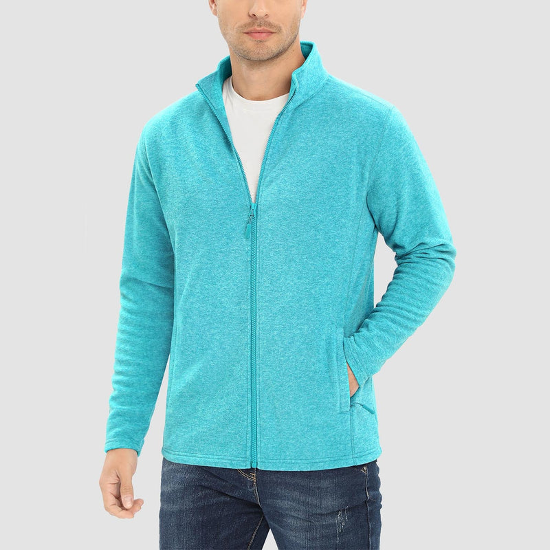 Men's Fleece Jacket Zip Up Stand Collar Coat 16
