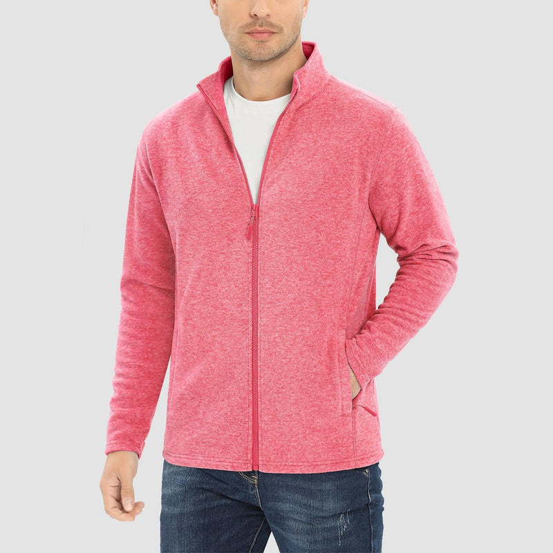 Men's Fleece Jacket Zip Up Stand Collar Coat 2