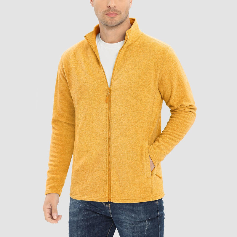 Men's Fleece Jacket Zip Up Stand Collar Coat 6