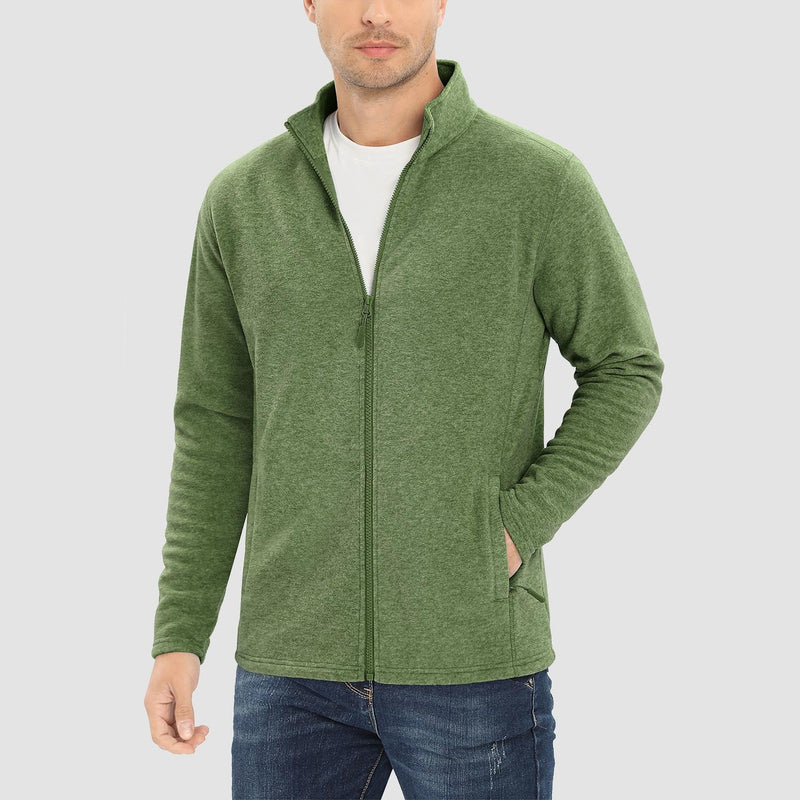 Men's Fleece Jacket Zip Up Stand Collar Coat 8