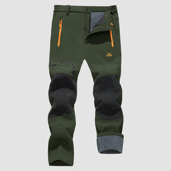 Men's Fleece Lined Softshell Pants Water Resistant Ski Pants 0