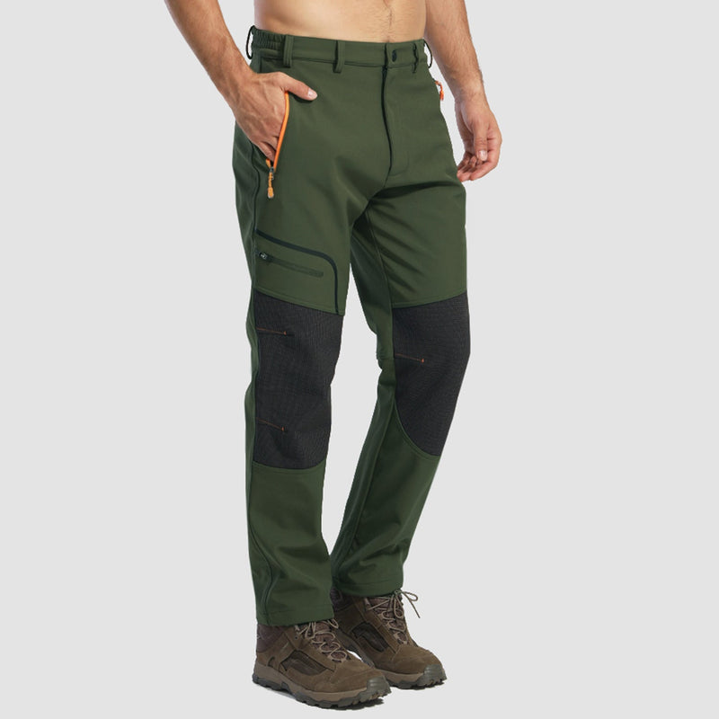 Men's Fleece Lined Softshell Pants Water Resistant Ski Pants 1