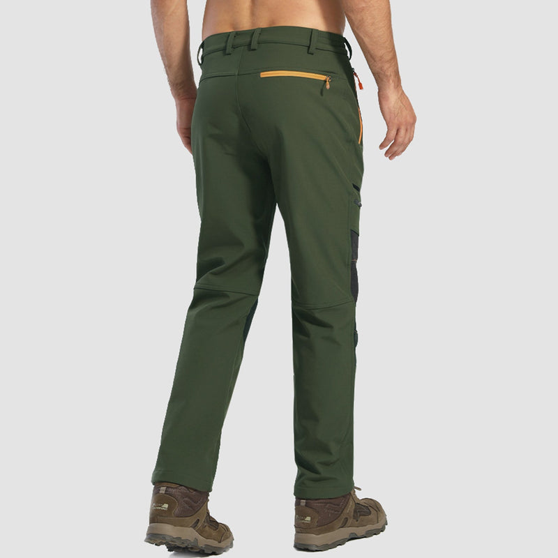 Men's Fleece Lined Softshell Pants Water Resistant Ski Pants 2