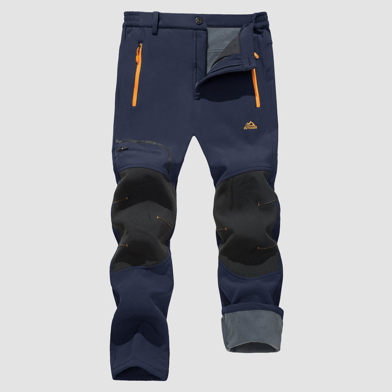 Men's Fleece Lined Softshell Pants Water Resistant Ski Pants 4