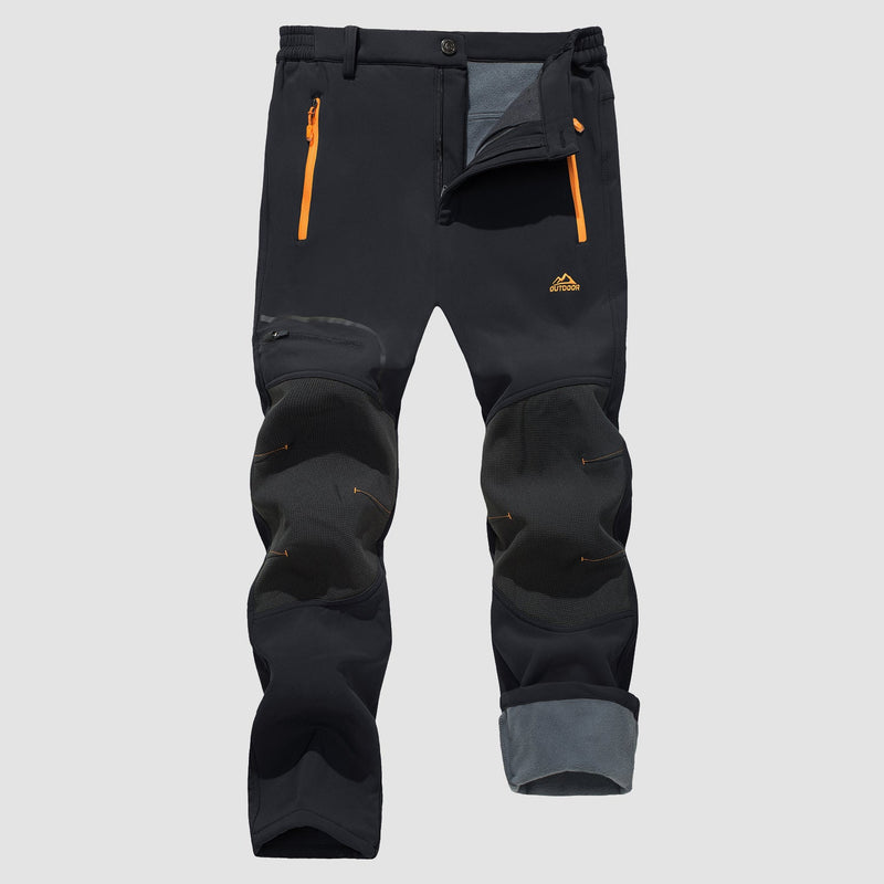 Men's Fleece Lined Softshell Pants Water Resistant Ski Pants 8