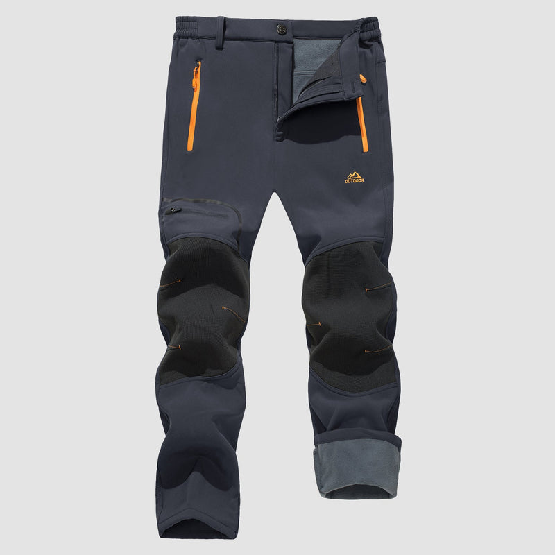 Men's Fleece Lined Softshell Pants Water Resistant Ski Pants 9
