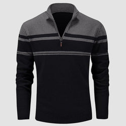 Men's Half Zipper Pullover Sweater Slim Fit Knitted Sweatshirt 0