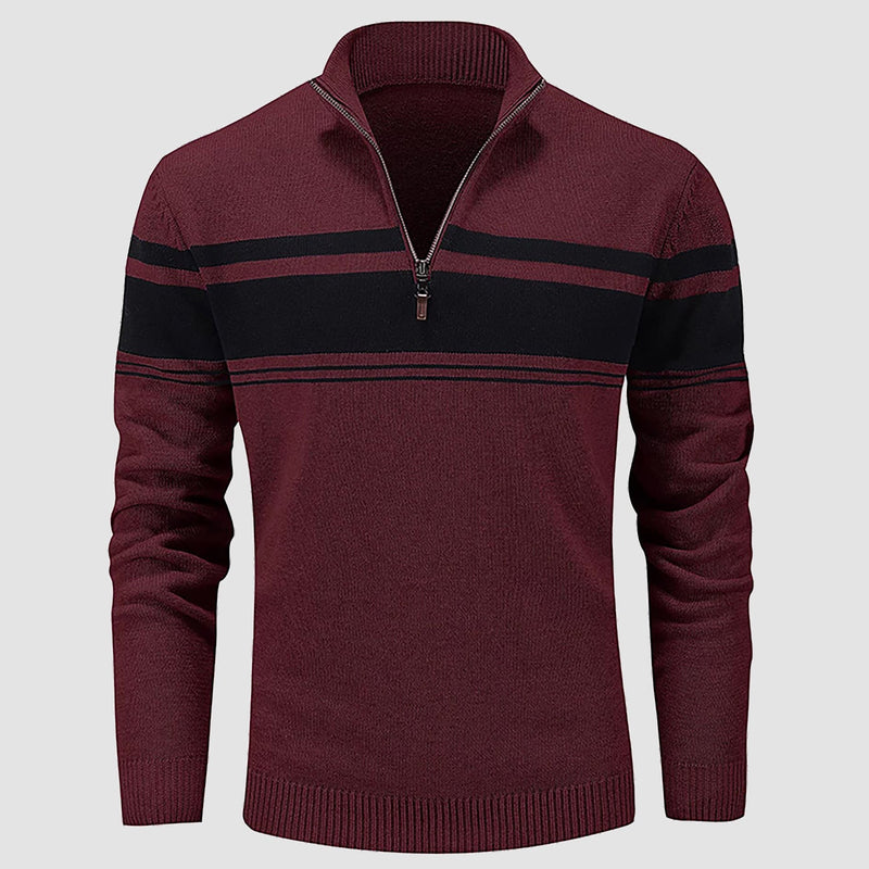 Men's Half Zipper Pullover Sweater Slim Fit Knitted Sweatshirt 10