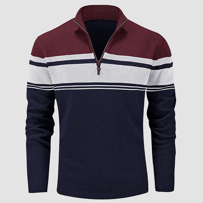 Men's Half Zipper Pullover Sweater Slim Fit Knitted Sweatshirt 11