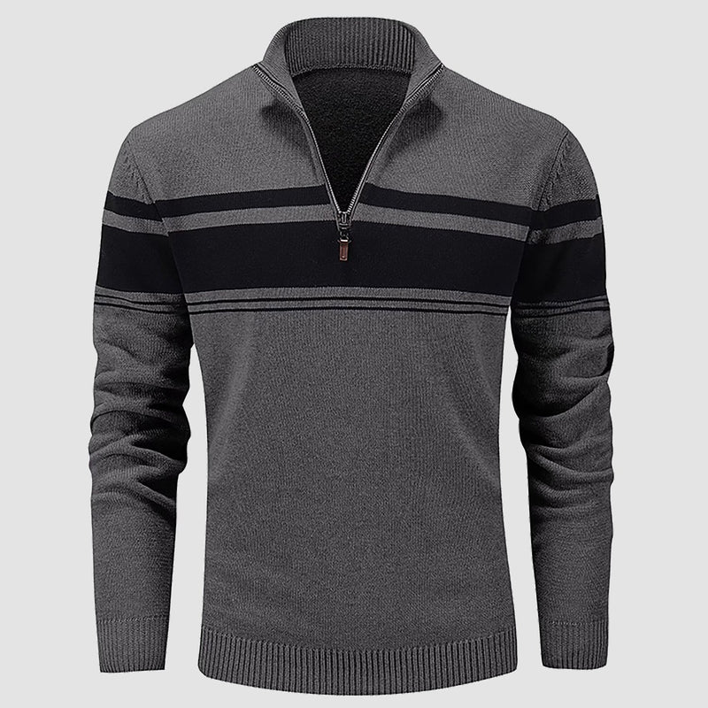 Men's Half Zipper Pullover Sweater Slim Fit Knitted Sweatshirt 12