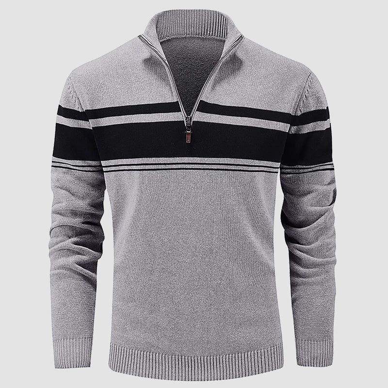 Men's Half Zipper Pullover Sweater Slim Fit Knitted Sweatshirt 13