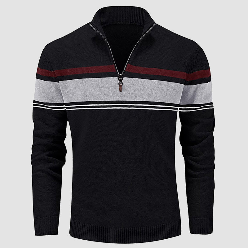 Men's Half Zipper Pullover Sweater Slim Fit Knitted Sweatshirt 14
