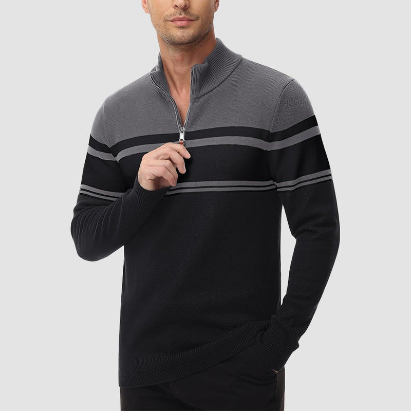 Men's Half Zipper Pullover Sweater Slim Fit Knitted Sweatshirt 7