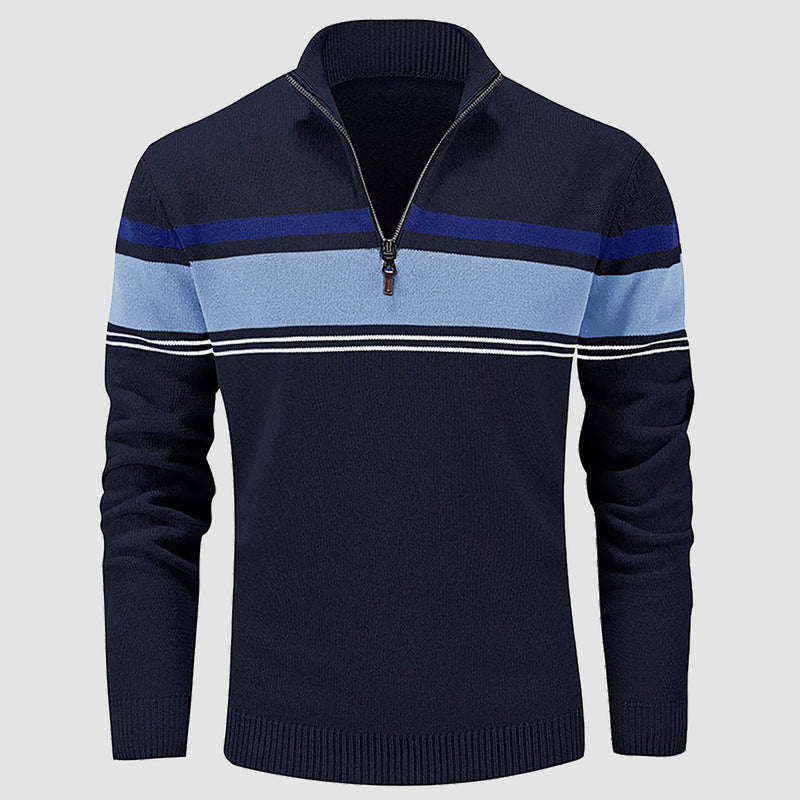 Men's Half Zipper Pullover Sweater Slim Fit Knitted Sweatshirt 8