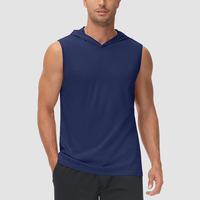 Men's Hooded Tank Sleeveless Sports Dressy Turquoise Tops