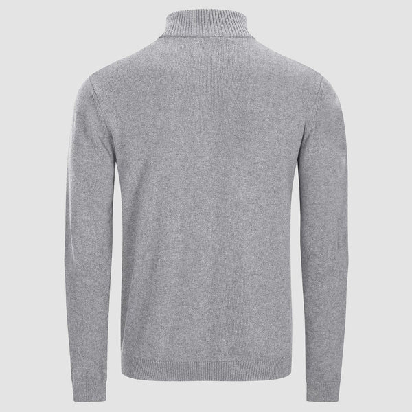 Men's Knitted Turtleneck Sweater - 1/4 Zip Pullover 1