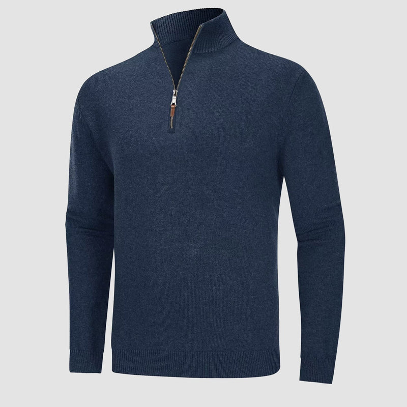 Men's Knitted Turtleneck Sweater - 1/4 Zip Pullover 6