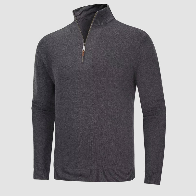 Men's Knitted Turtleneck Sweater - 1/4 Zip Pullover 8