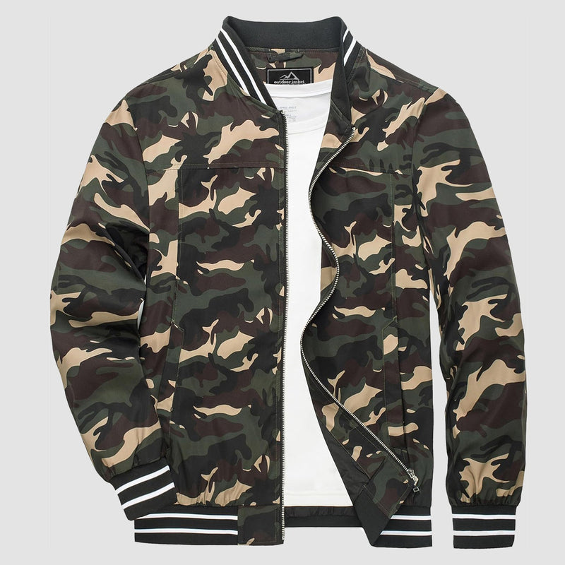Men's Lightweight Bomber Jacket Casual Windbreaker