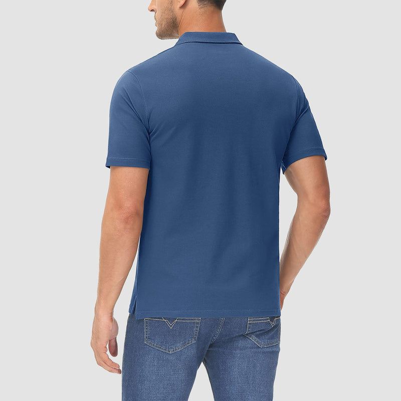Men's Lightweight Cotton Polo Shirt for Golf & Tennis 5