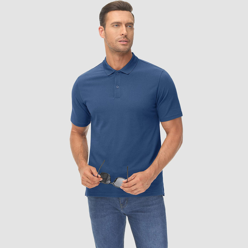 Men's Lightweight Cotton Polo Shirt for Golf & Tennis