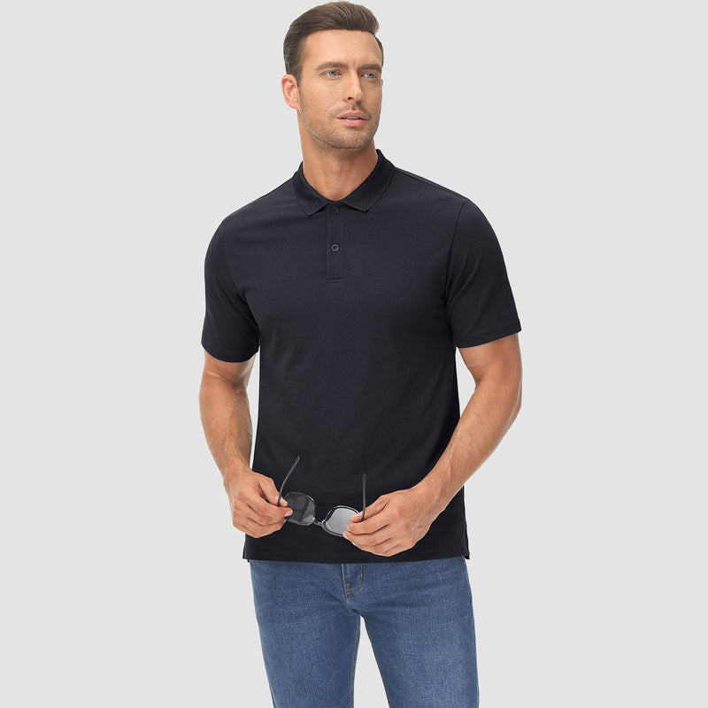 Men's Lightweight Cotton Polo Shirt for Golf & Tennis