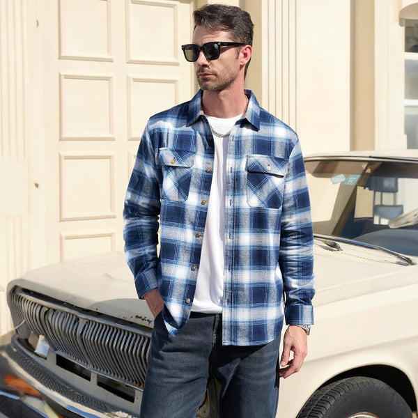 Men's Lightweight Flannel Shirt Jacket 1